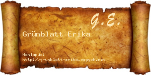 Grünblatt Erika névjegykártya